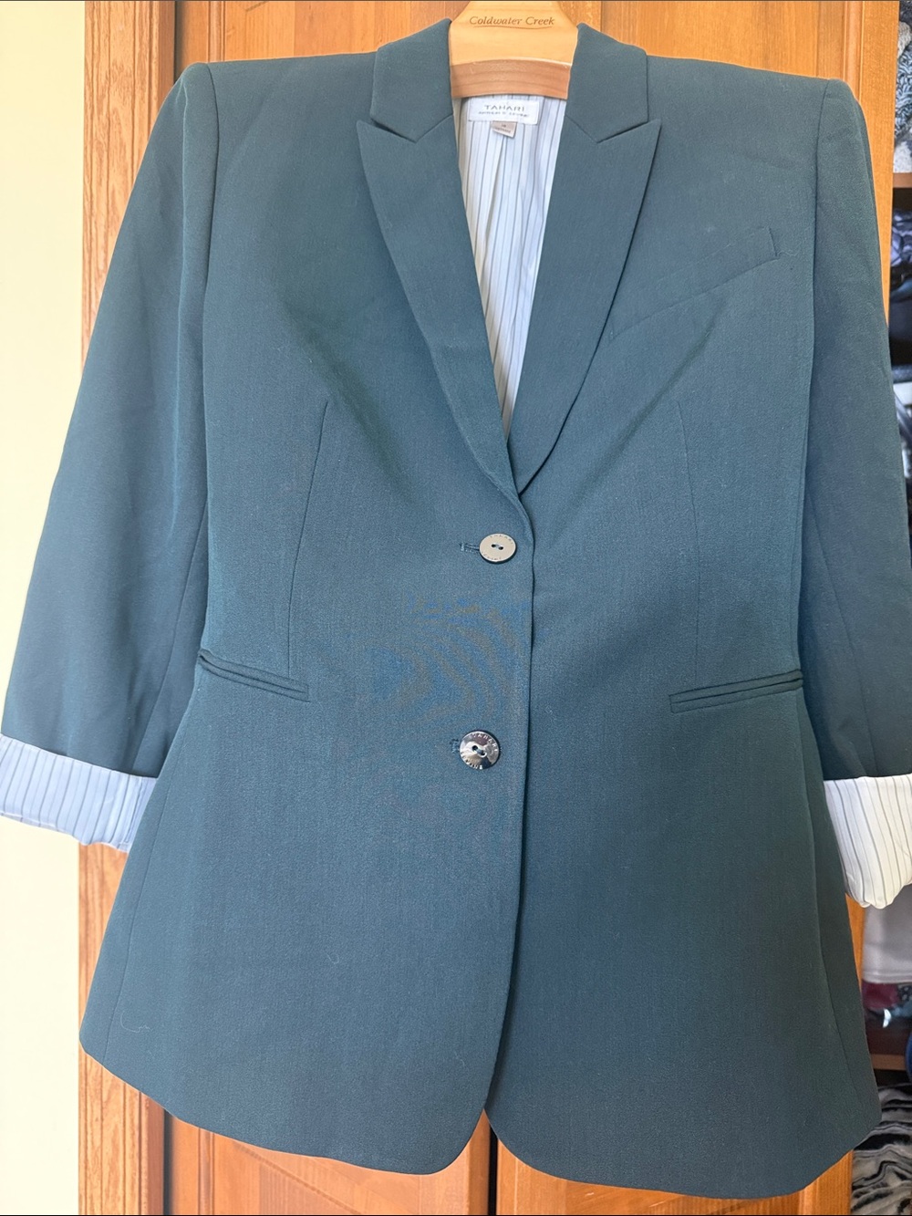 Tahari NavyTwo-Button Tailored Blazer